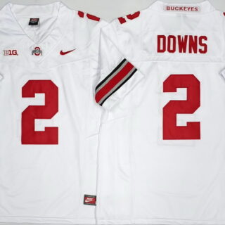Men's Ohio State Buckeyes #2 Caleb Downs White 2025 F.U.S.E. Limited Stitched Jersey
