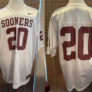 Men's Oklahoma Sooners #20 Billy Sims White Throwback Stitched Jersey