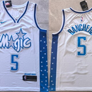Men's Orlando Magic #5 Paolo Banchero Silver 2025-26 City Edition Stitched Basketball Jersey