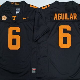 Men's Tennessee Volunteers #6 Joey Aguilar Black 2025 F.U.S.E. Stitched Jersey