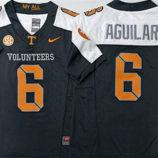 Men's Tennessee Volunteers #6 Joey Aguilar White Black 2025 F.U.S.E. Stitched Jersey