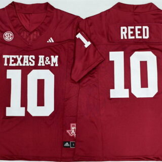 Men's Texas A&M Aggies Lions #10 Marcel Reed Red 2025 F.U.S.E. Stitched Jersey