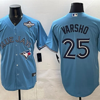 Men's Toronto Blue Jays #25 Daulton Varsho Blue 2025 World Series Cool Base Stitched Baseball Jersey