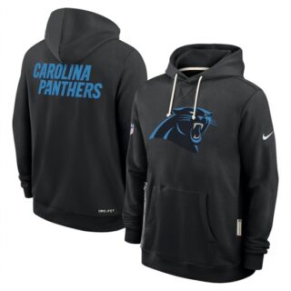 Men's Carolina Panthers Black Sideline Standard Issue Initial Home Dri-FIT Pullover Hoodie