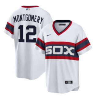 Men's Chicago White Sox #12 Colson Montgomery White Cool Base Stitched Jersey