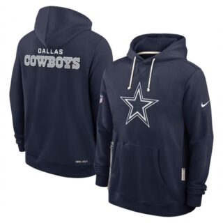 Men's Dallas Cowboys Navy Sideline Standard Issue Initial Home Dri-FIT Pullover Hoodie