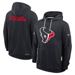 Men's Houston Texans Black Sideline Standard Issue Initial Home Dri-FIT Pullover Hoodie