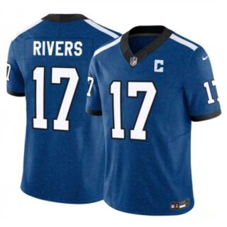 Men's Indianapolis Colts #17 Philip Rivers Blue 2025 F.U.S.E. Throwback Vapor Limited Football Stitched Jersey