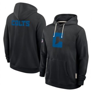 Men's Indianapolis Colts Black Sideline Standard Issue Initial Home Dri-FIT Pullover Hoodie