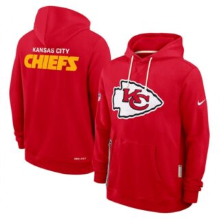 Men's Kansas City Chiefs Red Sideline Standard Issue Initial Home Dri-FIT Pullover Hoodie
