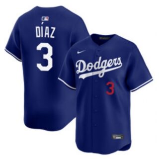 Men's Los Angeles Dodgers #3 Edwin Diaz Royal Cool Base Stitched Baseball Jersey