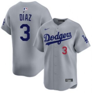 Men's Los Angeles Dodgers #3 Edwin Diaz Royal Limited Stitched Baseball Jersey