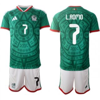 Men's Mexico #7 Luis Romo Green 2025-26 Home Soccer Jersey Suit