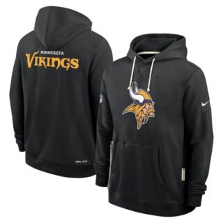Men's Minnesota Vikings Black Sideline Standard Issue Initial Home Dri-FIT Pullover Hoodie
