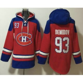 Men's Montreal Canadiens #93 Ivan Demidov Red Ageless Must Have Lace Up Pullover Hoodie