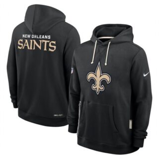 Men's New Orleans Saints Black Sideline Standard Issue Initial Home Dri-FIT Pullover Hoodie
