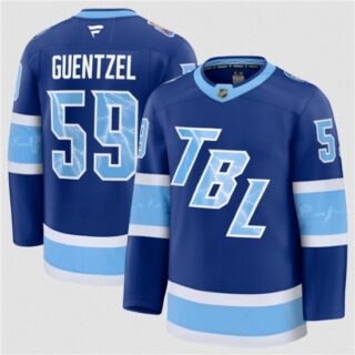 Men's Tampa Bay Lightning #59 Jake Guentzel Blue 2026 Stadium Series Stitched Jersey
