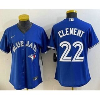 Women's Toronto Blue Jays #22 Ernie Clement Blue Cool Base Jersey