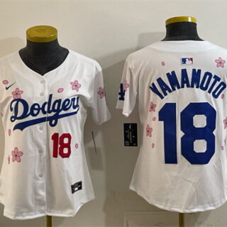 Youth Los Angeles Dodgers #18 Yoshinobu Yamamoto White 2025 World Series Champions Patch Tokyo Series Limited Stitched Baseball Jersey