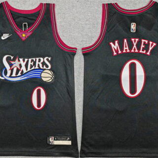 Youth Philadelphia 76ers #0 Tyrese Maxey Black 2025-26 Classic Edition Stitched Jersey