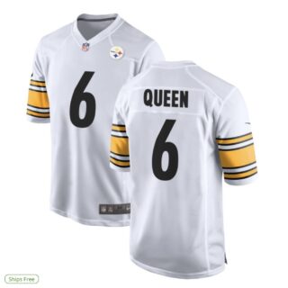 Custom Toddler Pittsburgh Steelers #6 Patrick Queen White Vapor Untouchable Limited Football Stitched Jersey