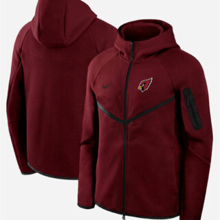 Men's Arizona Cardinals Red Tech Fleece Full-Zip Windrunner Hoodie