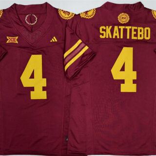 Men's Arizona State Sun Devils #4 Cam Skattebo Red 2025 F.U.S.E. Vapor Limited Stitched Jersey