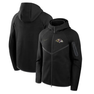 Men's Baltimore Ravens Black Tech Fleece Full-Zip Windrunner Hoodie