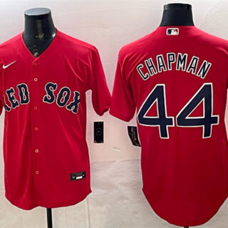 Men's Boston Red Sox #44 Aroldis Chapman Red Cool Base Stitched Baseball Jersey