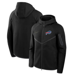 Men's Buffalo Bills Black Tech Fleece Full-Zip Windrunner Hoodie