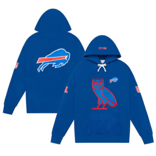 Men's Buffalo Bills Blue OVO Scarlet Icon Team Pullover Hoodie