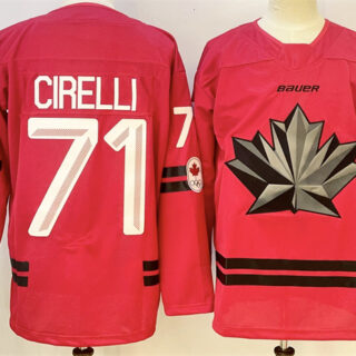 Men's Canada Hockey #71 Anthony Cirelli Red Stitched Jersey