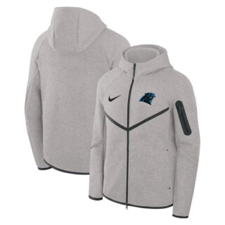 Men's Carolina Panthers Gray Tech Fleece Full-Zip Windrunner Hoodie