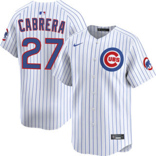 Men's Chicago Cubs #27 Edward Cabrera White 2026 Home Limited Stitched Baseball Jersey