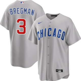 Men's Chicago Cubs #3 Alex Bregman Grey 2026 Cool Base Limited Stitched Baseball Jersey