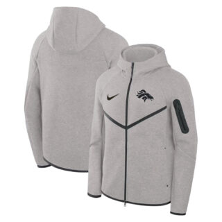 Men's Denver Broncos Grey Tech Fleece Windrunner Full-Zip Hoodie