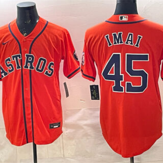 Men's Houston Astros #45 Tatsuya Imai Orange Cool Base Stitched Jersey