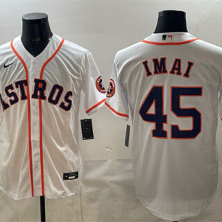 Men's Houston Astros #45 Tatsuya Imai White Cool Base Stitched Jersey