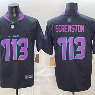 Men's Houston Texans #713 Screwston Black F.U.S.E. 2025 DJ SCREW Vapor Limited Stitched Football Jersey