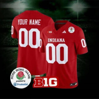 Men's Indiana Hoosiers Active Player Custom Red 2025 F.U.S.E. Rose Bowl Stitched Football Jersey