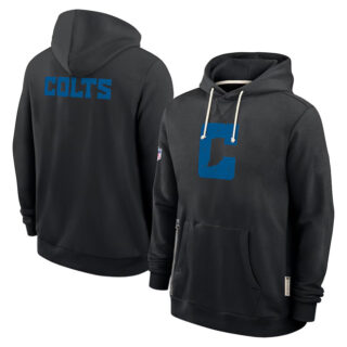 Men's Indianapolis Colts Black Sideline Standard Issue Initial Home Dri-FIT Pullover Hoodie