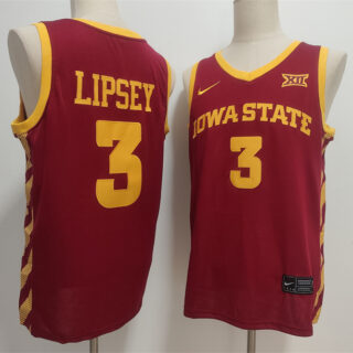 Men's Iowa State Cyclones #3 Tamin Lipsey Maroon Stitched Jersey