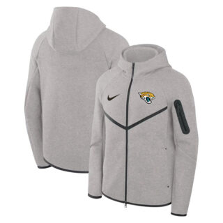 Men's Jacksonville Jaguars Gray Tech Fleece Full-Zip Windrunner Hoodie