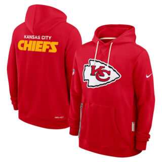 Men's Kansas City Chiefs Red Sideline Standard Issue Initial Home Dri-FIT Pullover Hoodie