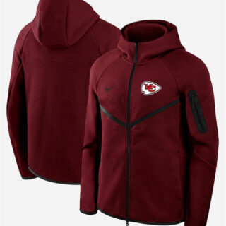 Men's Kansas City Chiefs Red Tech Fleece Full-Zip Windrunner Hoodie