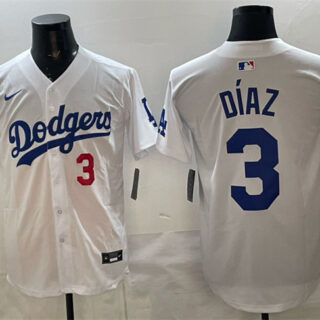 Men's Los Angeles Dodgers #3 Edwin Diaz White 2025 Limited Stitched Baseball Jersey