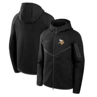 Men's Minnesota Vikings Black Tech Fleece Full-Zip Windrunner Hoodie