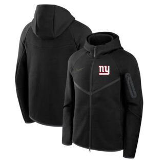 Men's New York Giants Black Tech Fleece Full-Zip Windrunner Hoodie