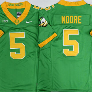 Men's Oregon Ducks #5 Dakorien Moore Green 2026 F.U.S.E. Stitched Jersey