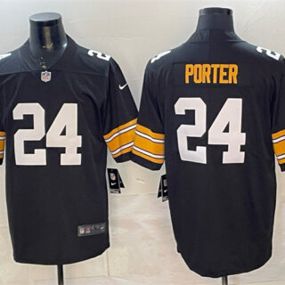 Men's Pittsburgh Steelers #24 Joey Porter Jr. Black Vapor Untouchable Limited Stitched Jersey